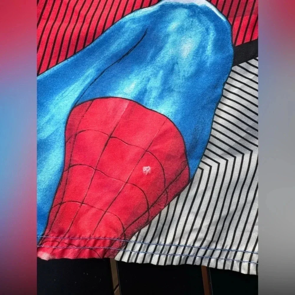 Marvel Spider-Man Red Blue Graphic Swim Trunks Superhero Beach Boys Medium